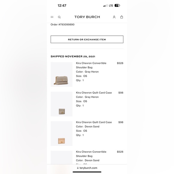 NWT Tory Burch Kira Chevron Convertible Shoulder Bag. Devon Sand. - Picture 7 of 7